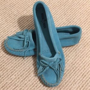 MINNETONKA Turquoise Suede Kilty Moc (NWOT)